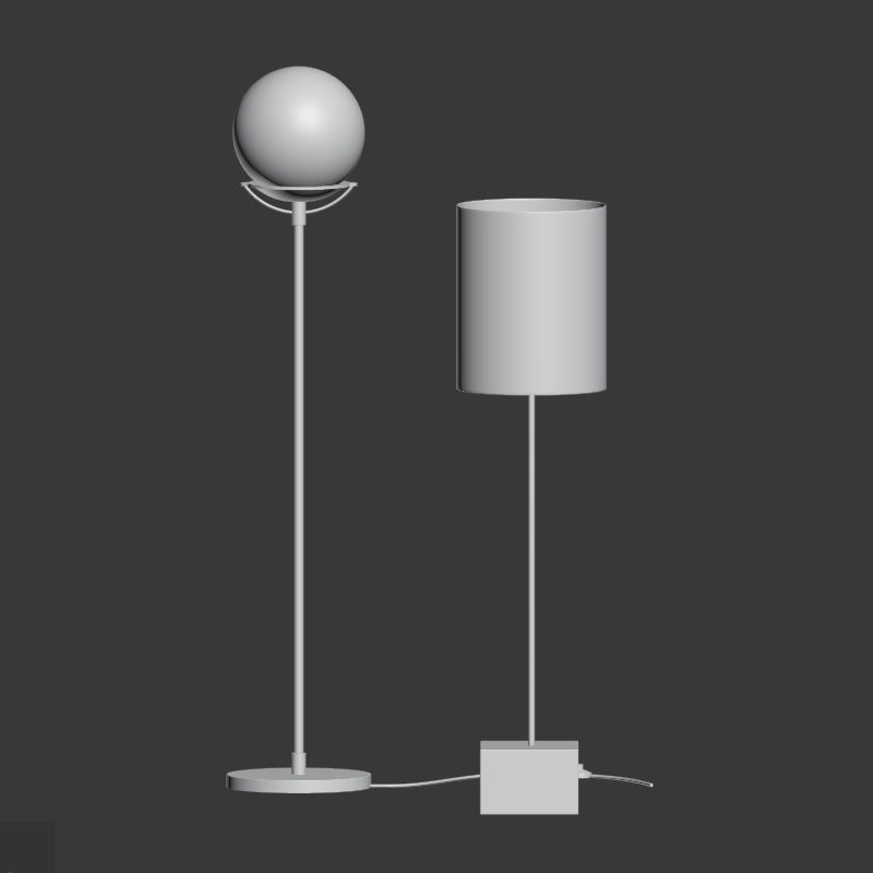 CB2 5 Floor Lamps Set 2 3D model_2