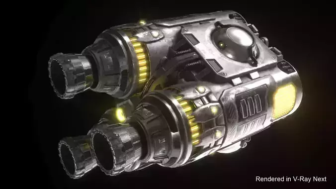 Triple Spaceship Fusion Thruster 3D model