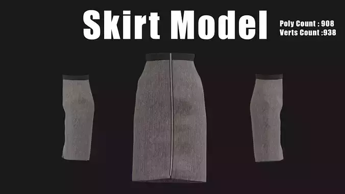 Skirt Model 2 Low-poly 3D model