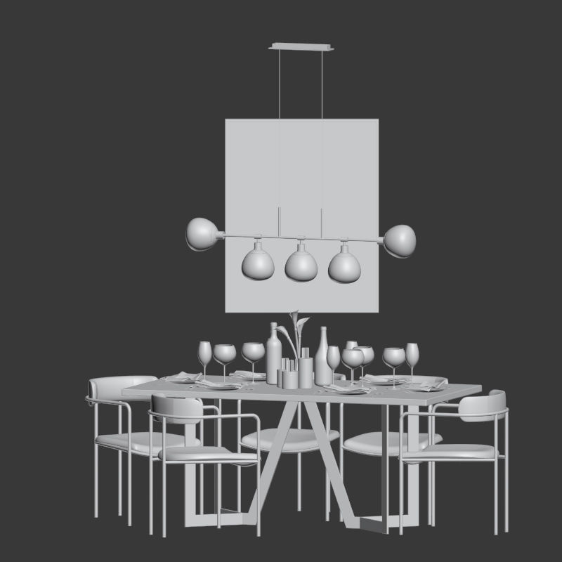 Dinning Set 17 3D model_4