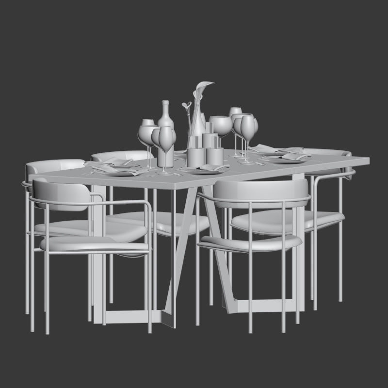 Dinning Set 17 3D model_3
