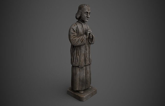 Saint Statue Low-poly 3D model