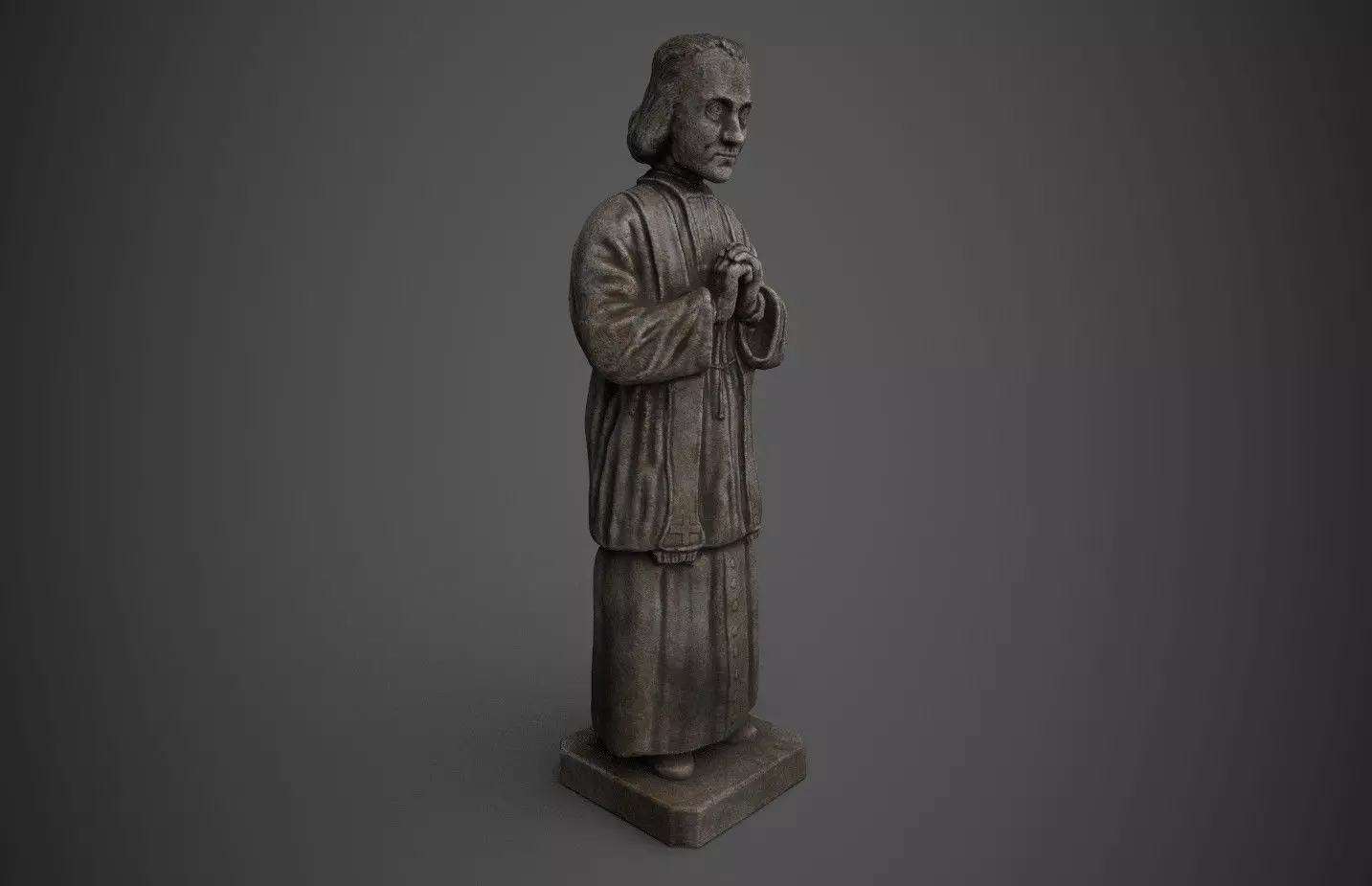 Saint Statue Low-poly 3D model_0