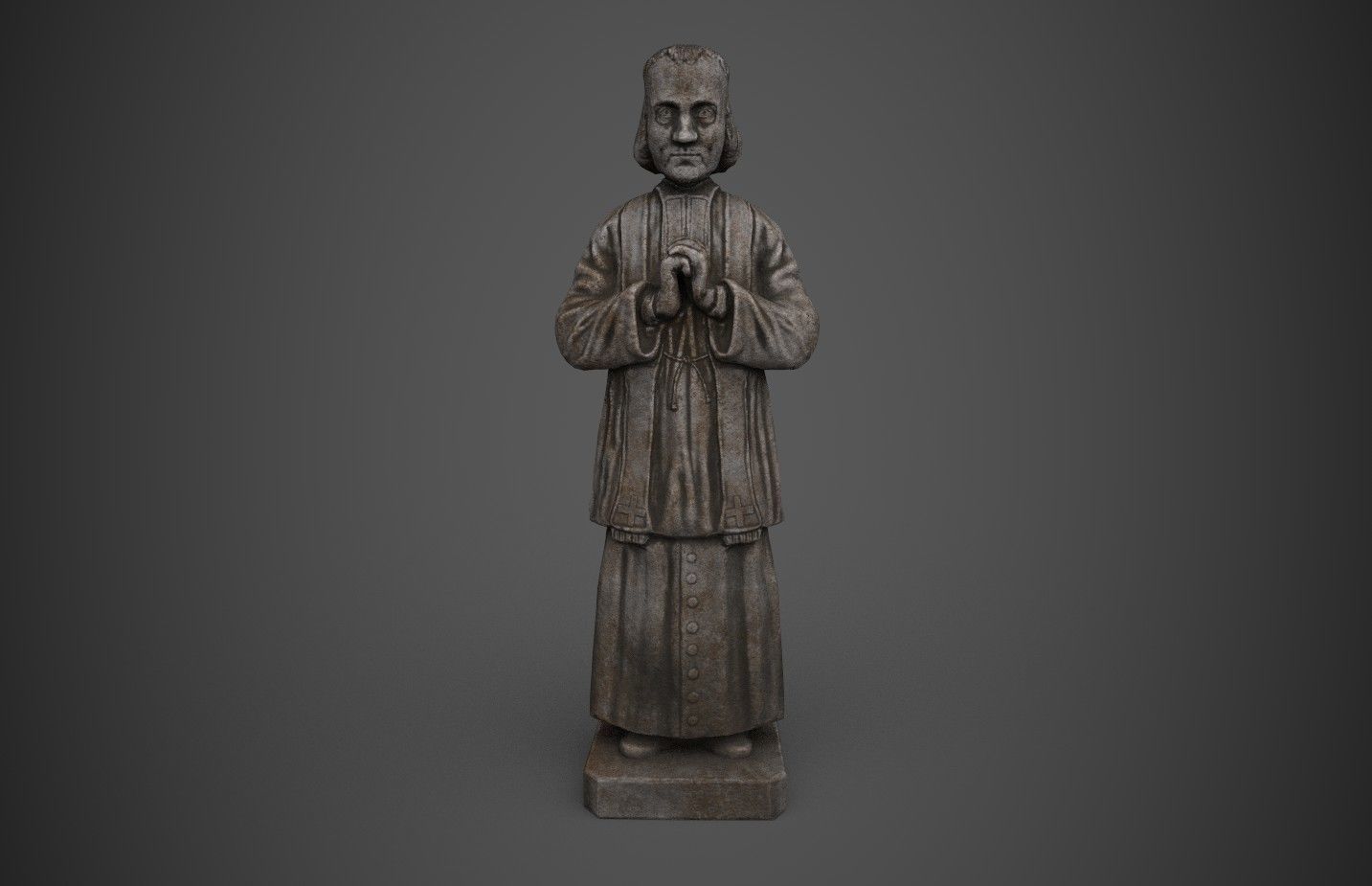 Saint Statue Low-poly 3D model_1