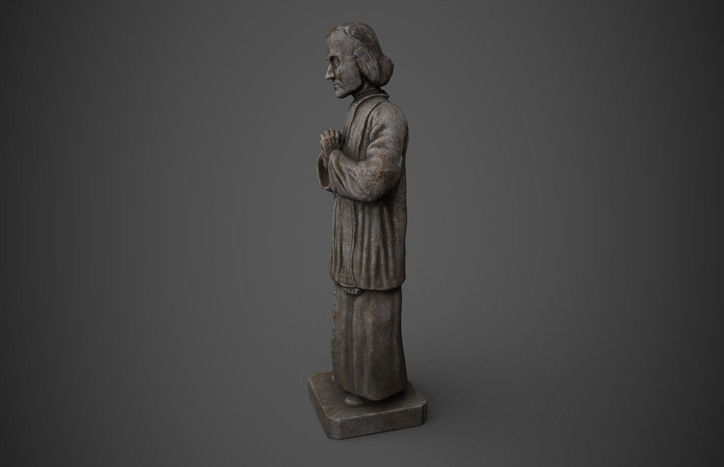 Saint Statue Low-poly 3D model_2