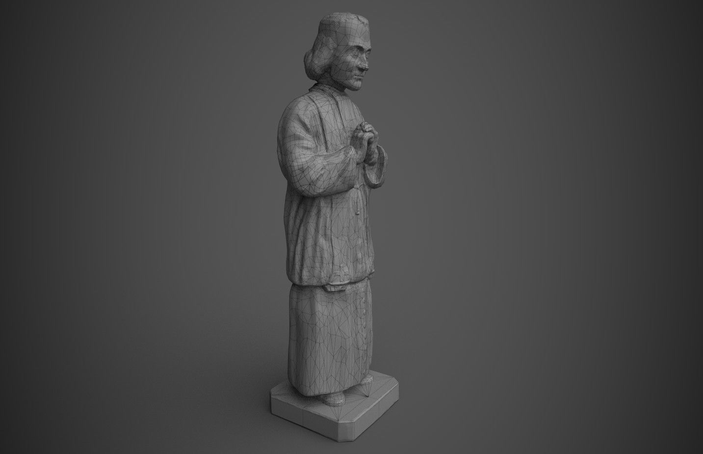 Saint Statue Low-poly 3D model_7