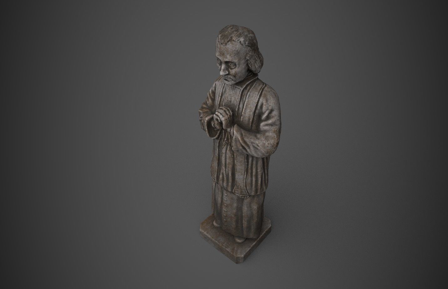 Saint Statue Low-poly 3D model_5