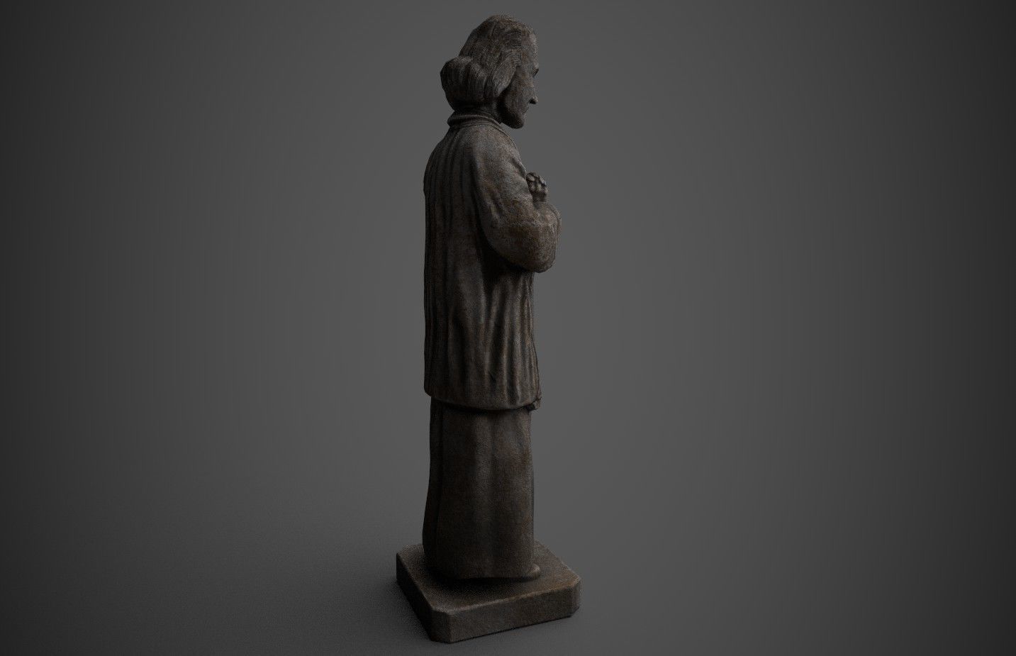 Saint Statue Low-poly 3D model_4