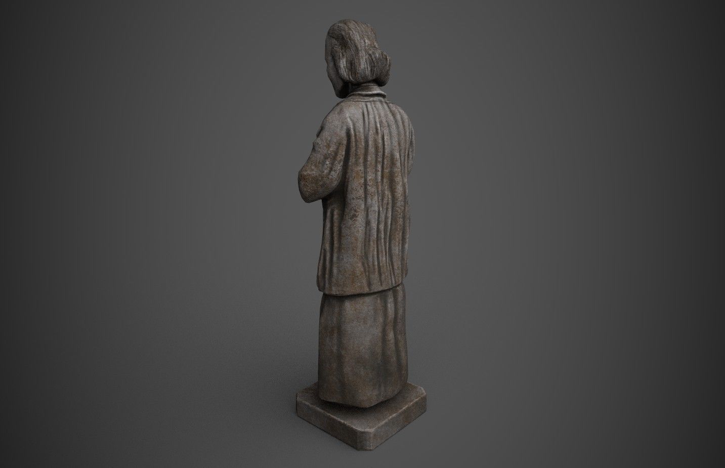 Saint Statue Low-poly 3D model_3