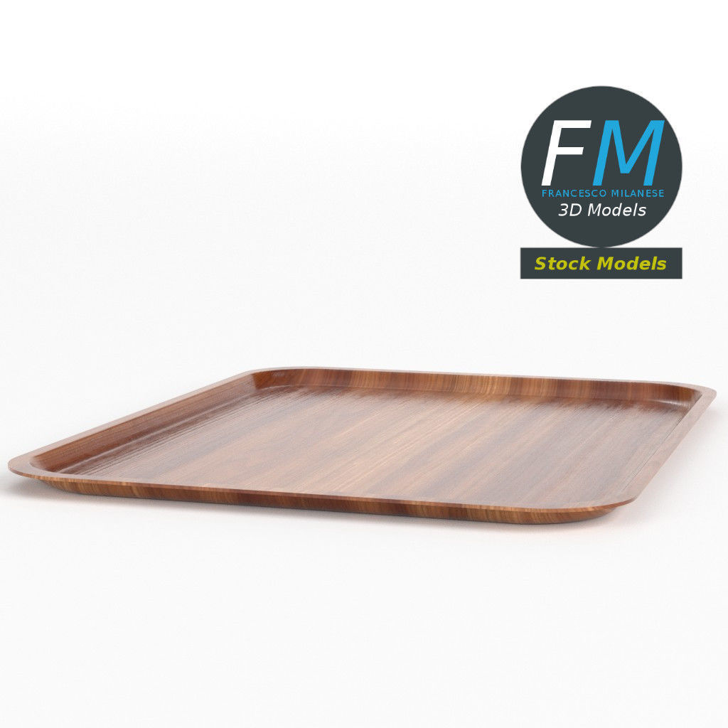 Empty canteen tray 3D model_3