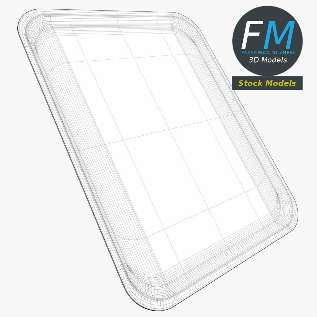 Empty canteen tray 3D model_7