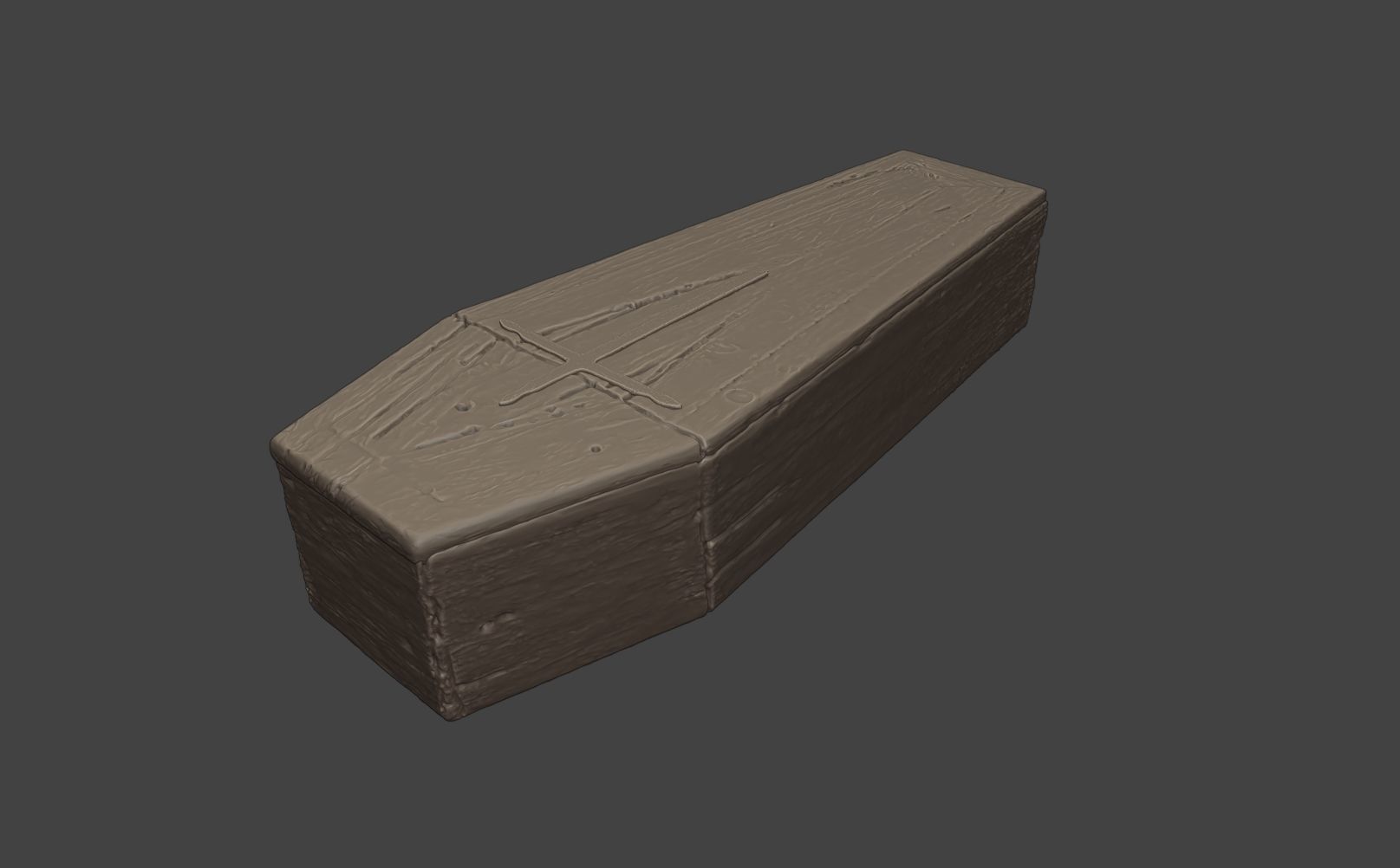 Coffin wooden 3D print model_8