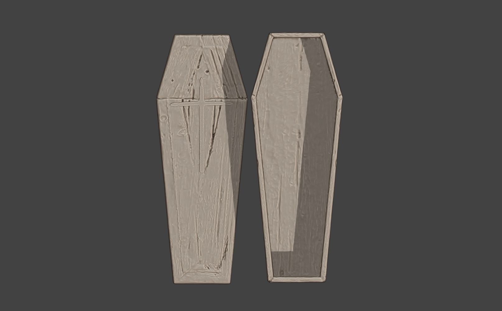 Coffin wooden 3D print model_14