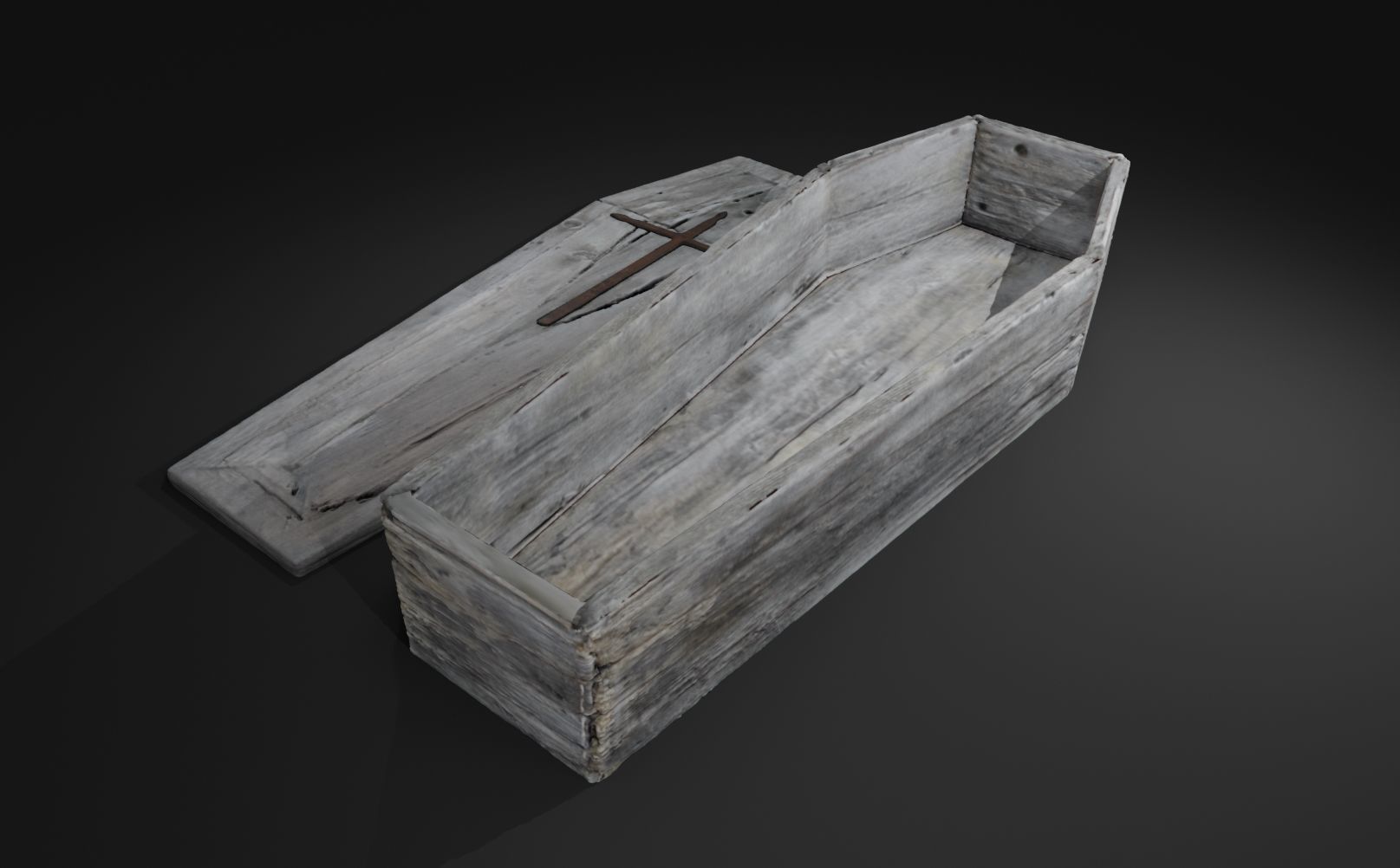 Coffin wooden 3D print model_2
