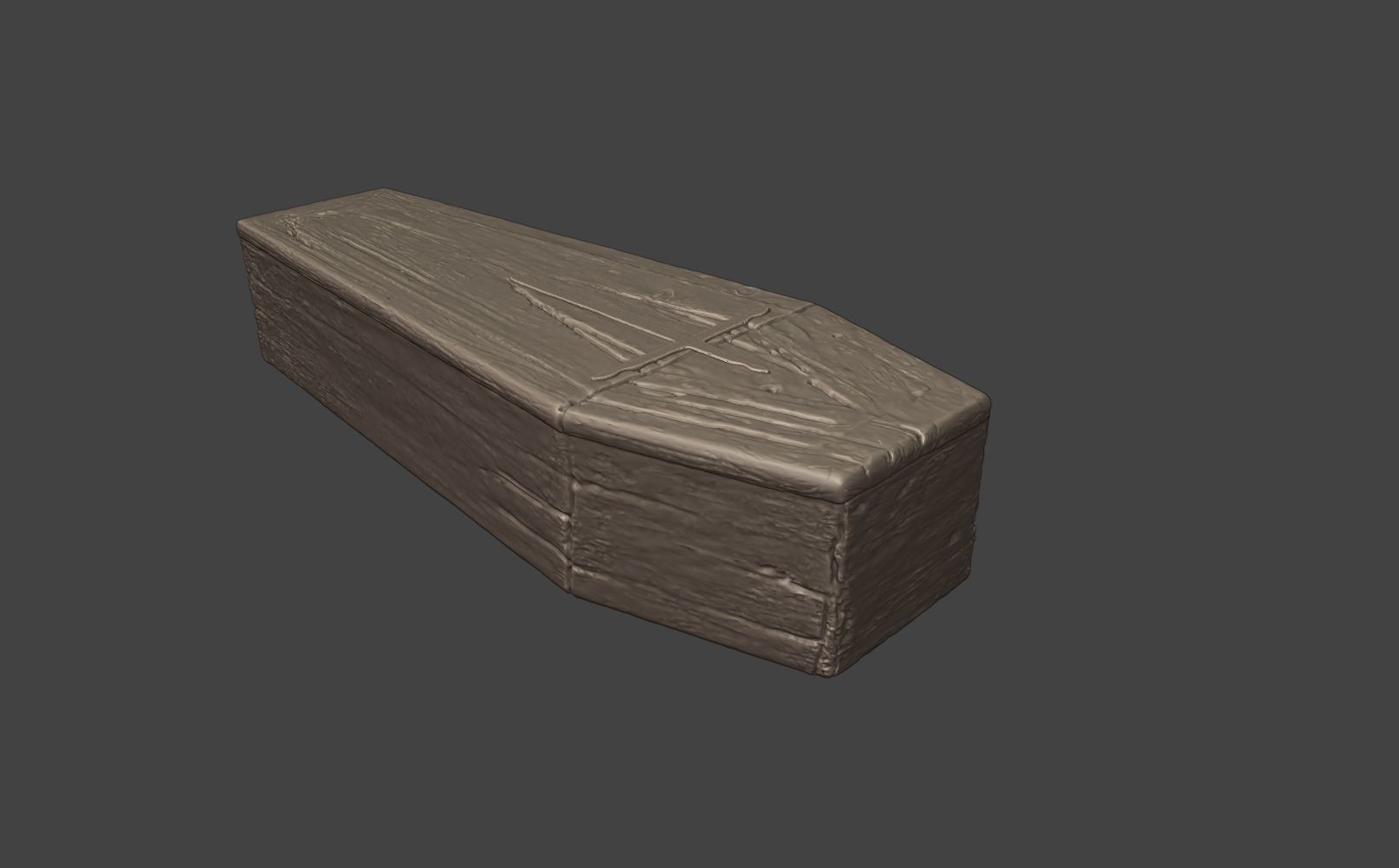 Coffin wooden 3D print model_9