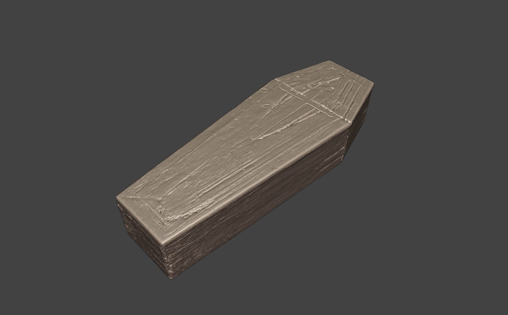 Coffin wooden 3D print model_11