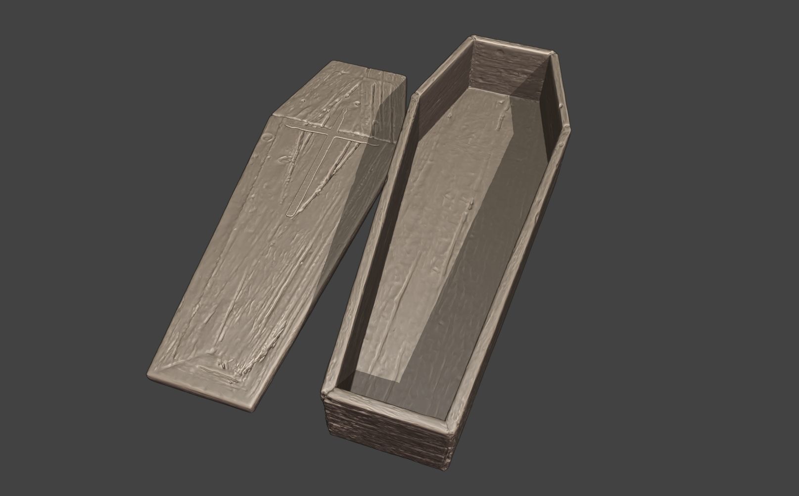 Coffin wooden 3D print model_5