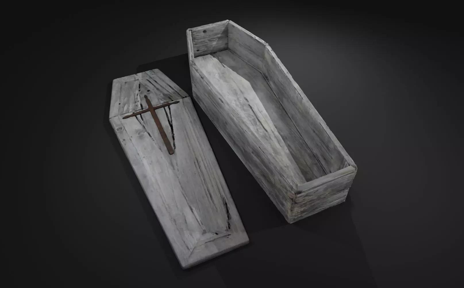 Coffin wooden 3D print model_0