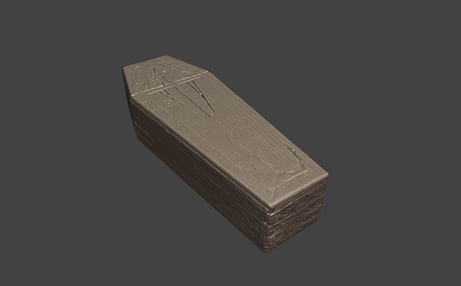 Coffin wooden 3D print model_7
