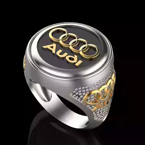 Audi man ring Silver Gold  Print 3D print model