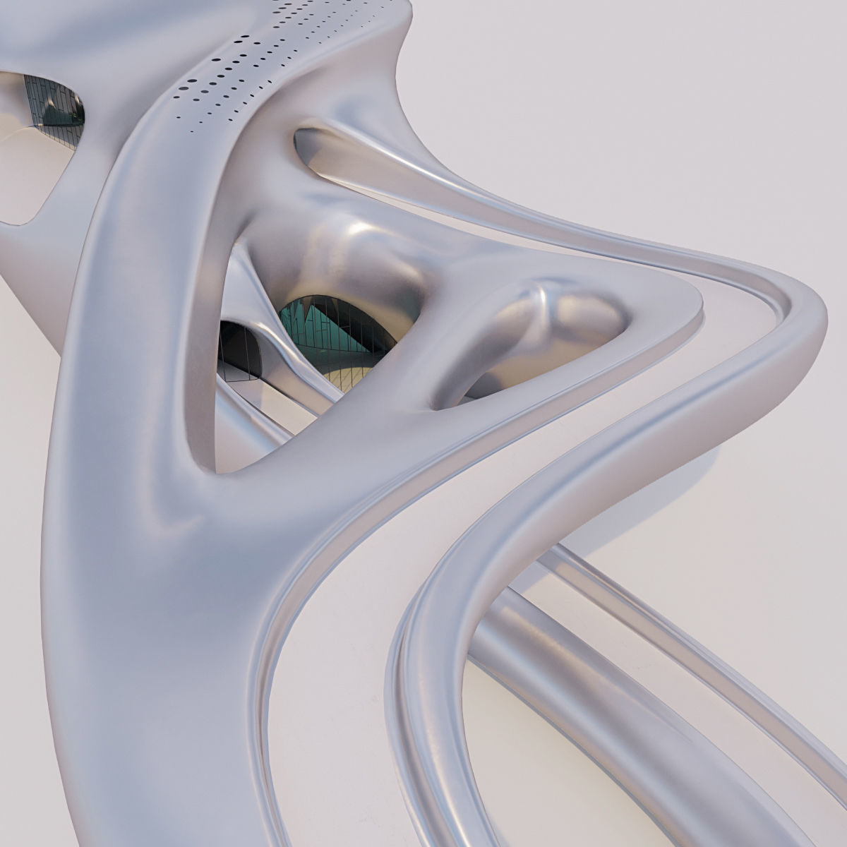 Futuristic building 22 3D model_3