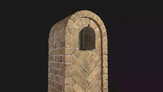 Brick Mailbox Low-poly 3D model