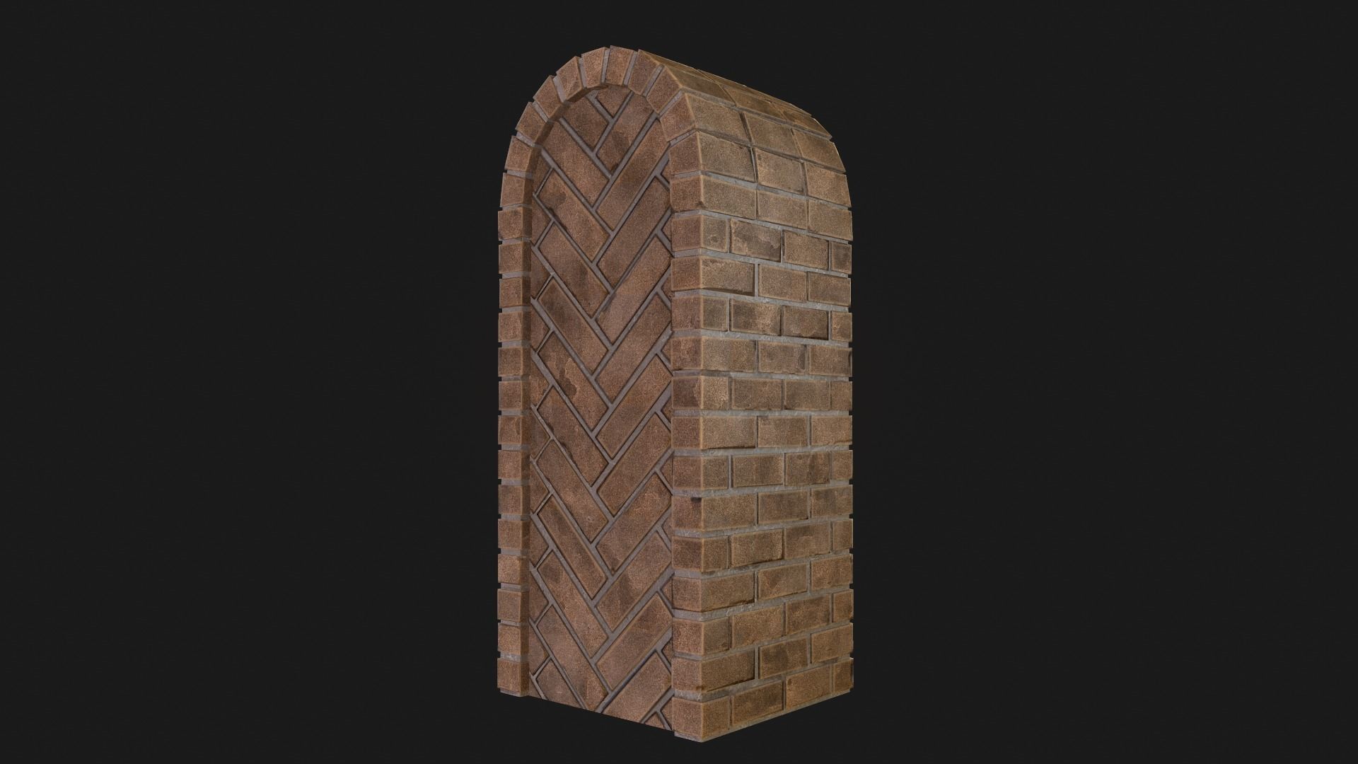 Brick Mailbox Low-poly 3D model_5