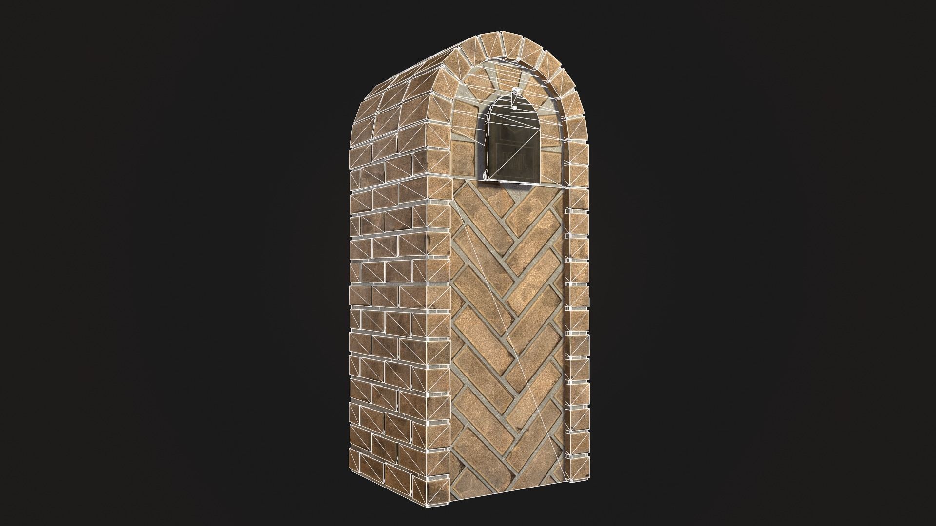 Brick Mailbox Low-poly 3D model_4