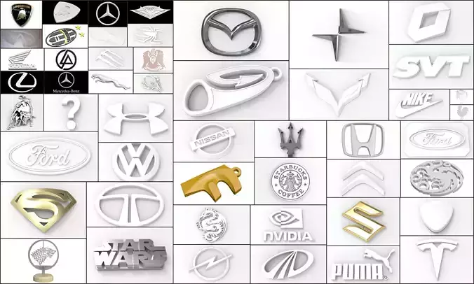 Collection - 50 3D-Model Logo