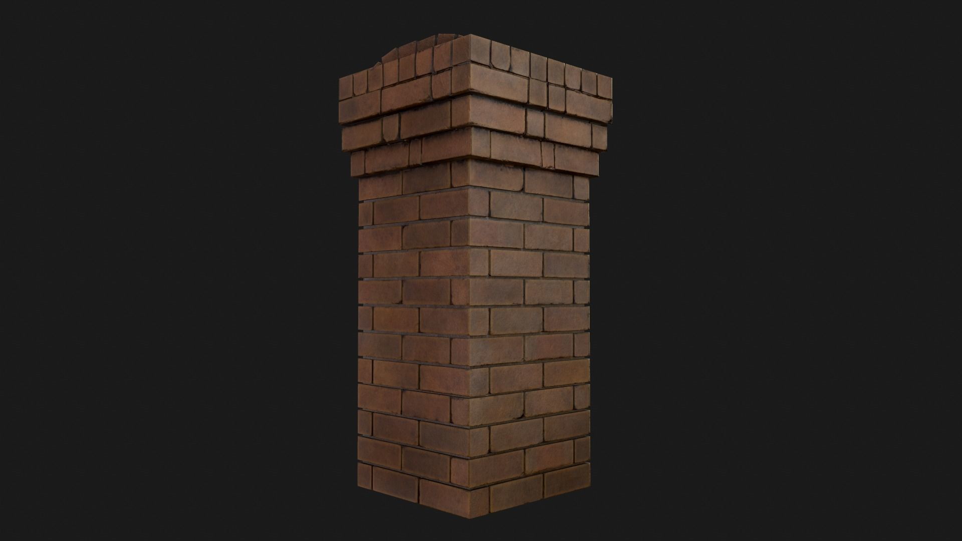 Brick Mailbox Low-poly 3D model_3