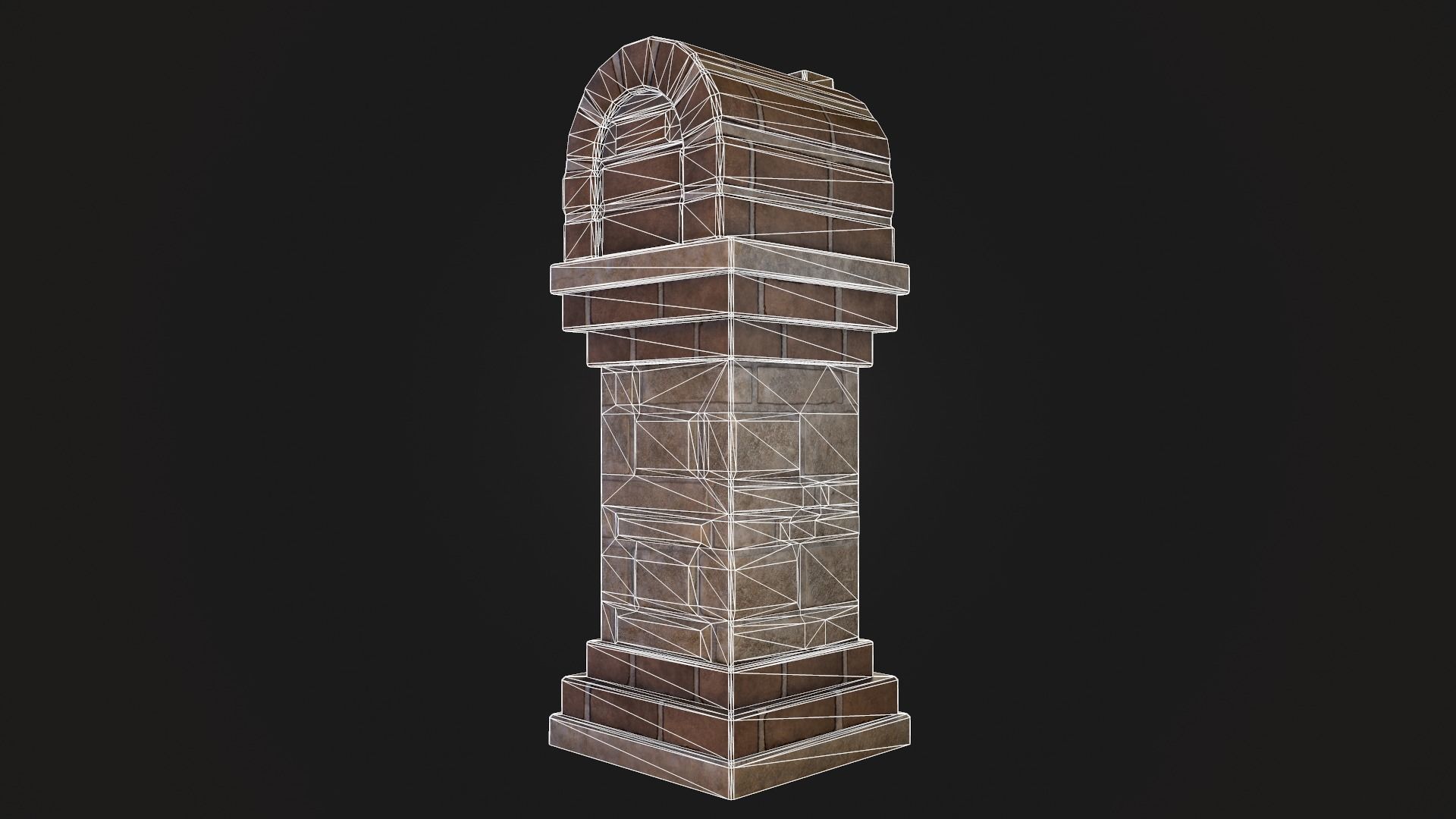 Brick Mailbox Low-poly 3D model_7