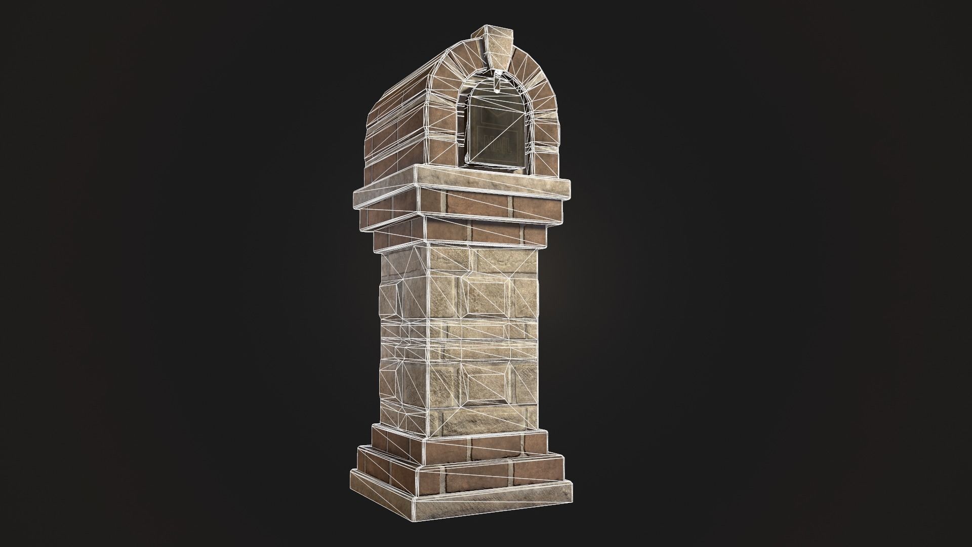 Brick Mailbox Low-poly 3D model_6