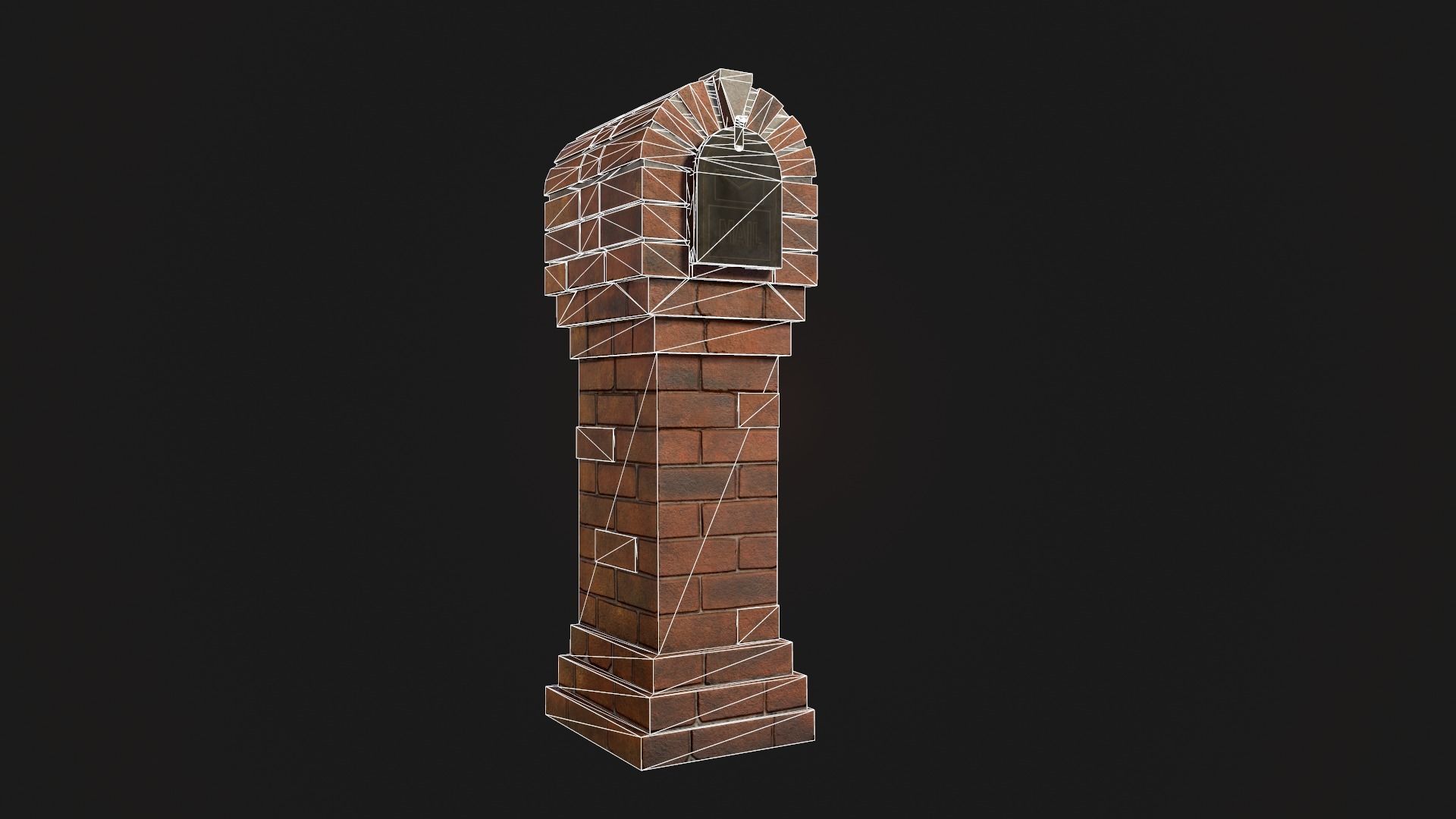 Brick Mailbox Low-poly 3D model_7