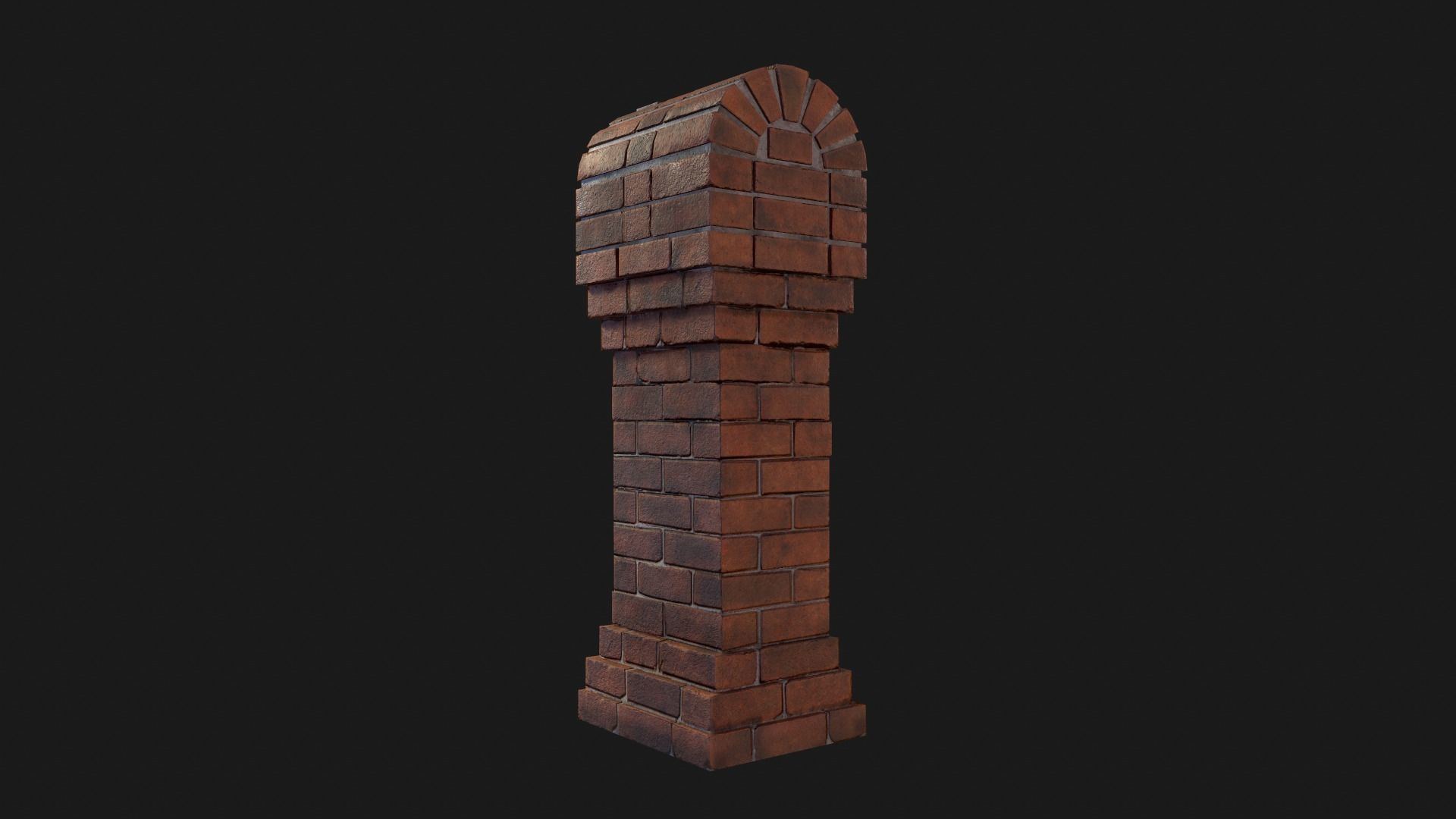 Brick Mailbox Low-poly 3D model_6