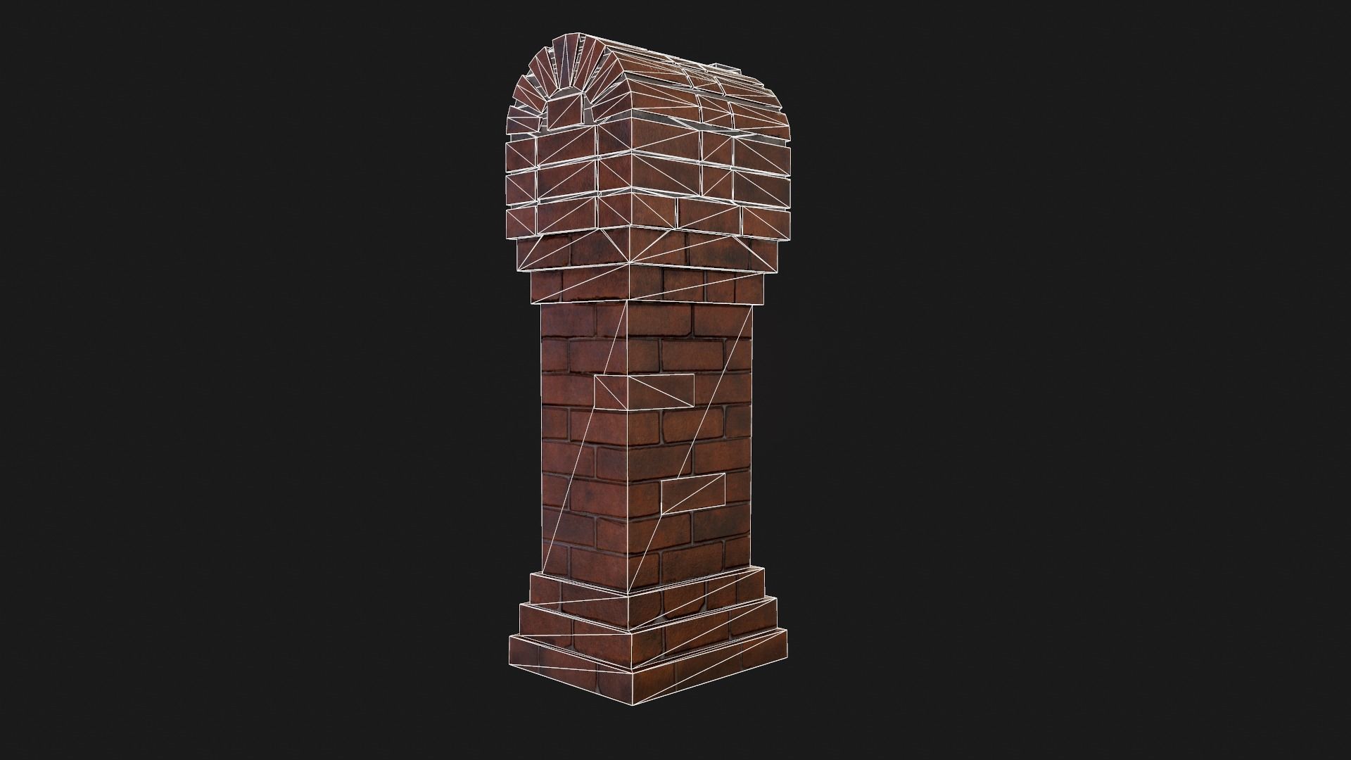 Brick Mailbox Low-poly 3D model_8