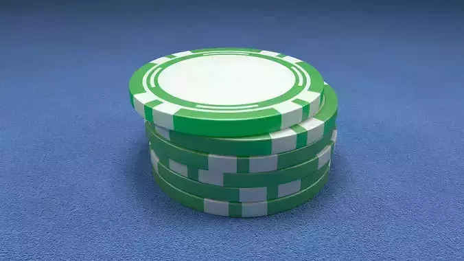 Casino Chip Green Poker Chip 3D model