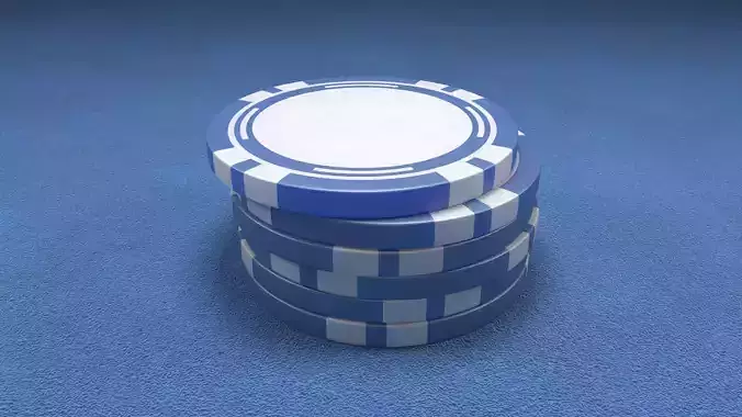 Casino Chip Blue Poker Chip 3D model