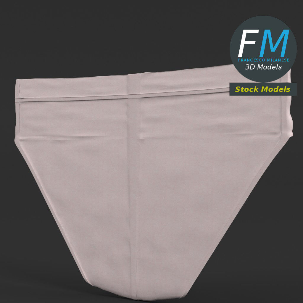 Flat briefs underwear 3D model_4