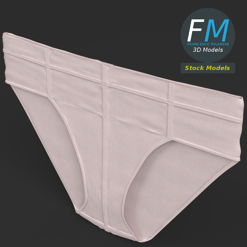 Flat briefs underwear 3D model_2