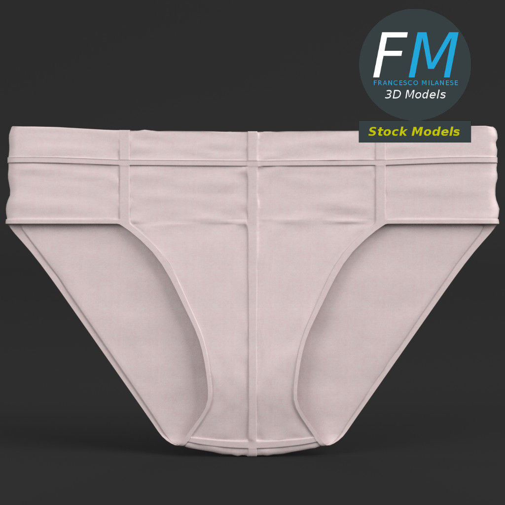 Flat briefs underwear 3D model_3
