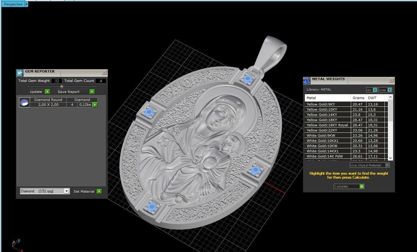 Pendant  Mary with Baby Jesus  3D print model_8
