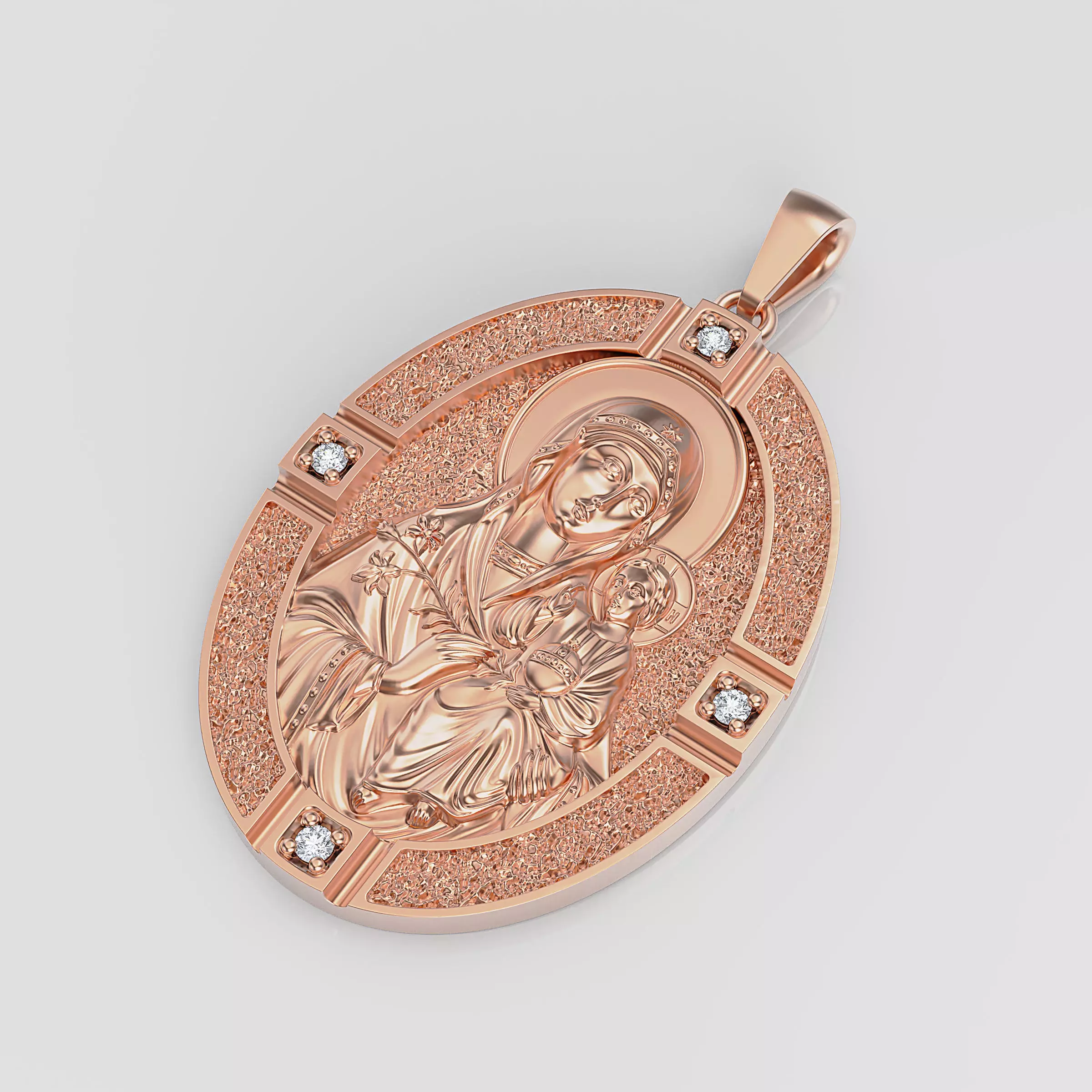 Pendant  Mary with Baby Jesus  3D print model_0