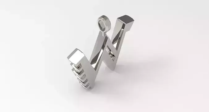 W Letter Pendant Platinum