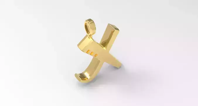X Letter Pendant Gold