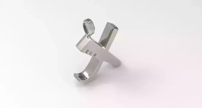 X Letter Pendant Platinum