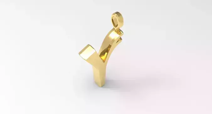 Y Letter Pendant Gold