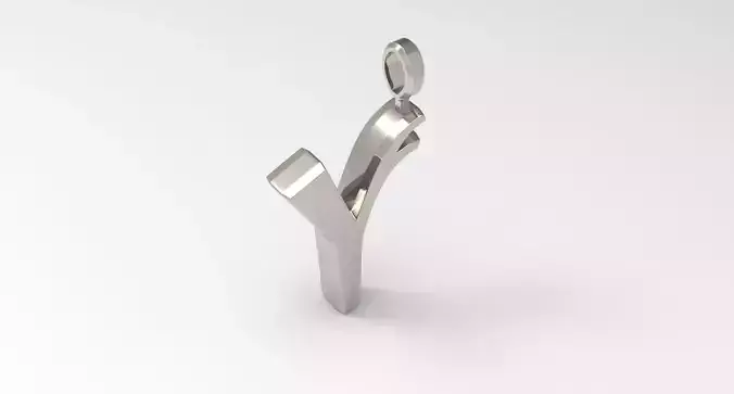 Y Letter Pendant Platinum