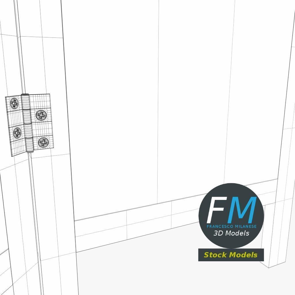 Wood and paper room divider 3D model_8