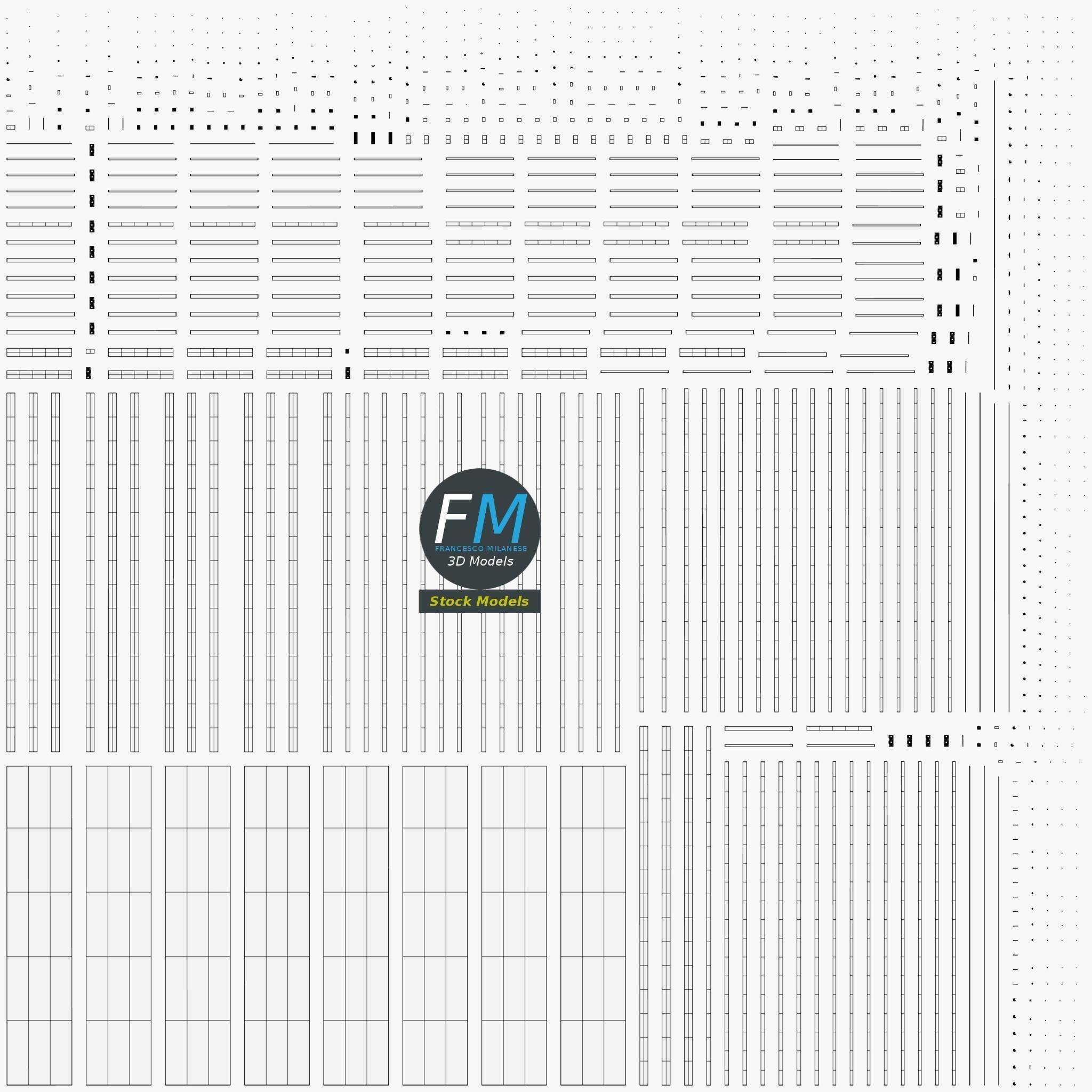 Wood and paper room divider 3D model_11