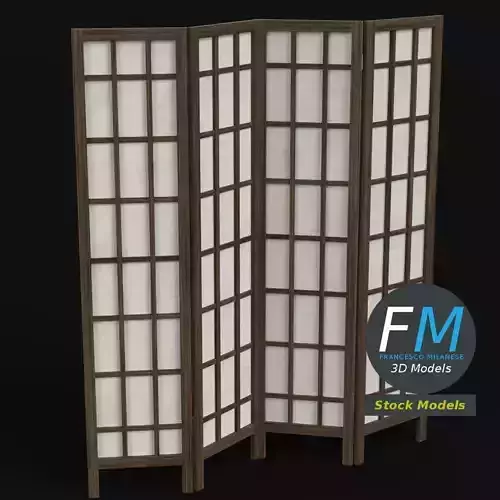 Wood and paper room divider